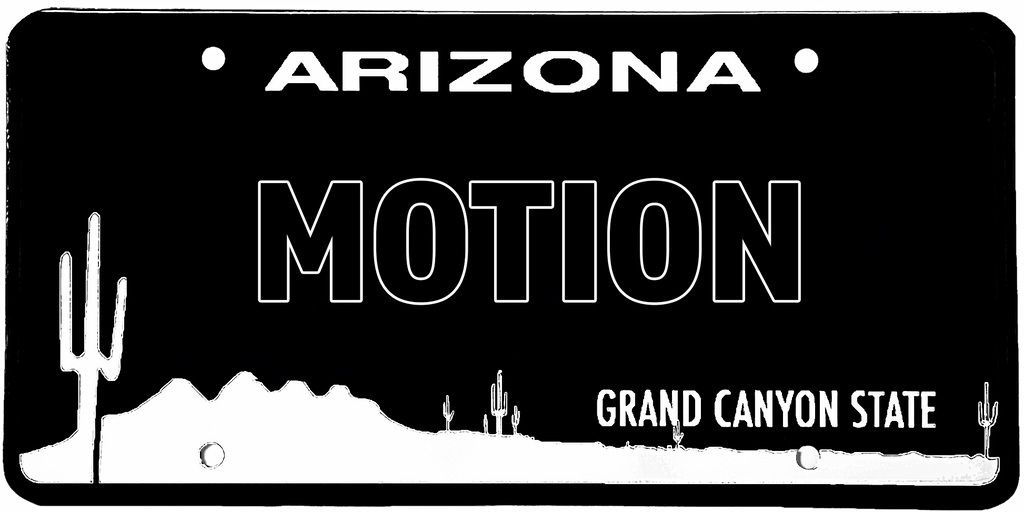 Motion Arizona License Plate
