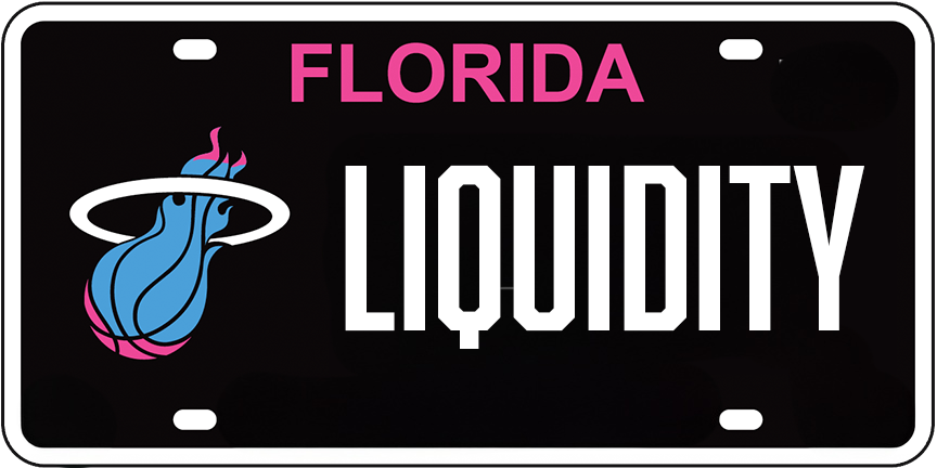 LIQUIDITY MIAMI LICENSE PLATE
