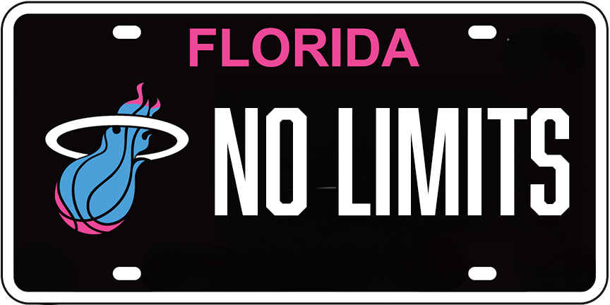 NO LIMITS MIAMI LICENSE PLATE