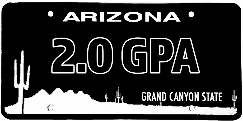 Arizona 2.0 GPA License Plate