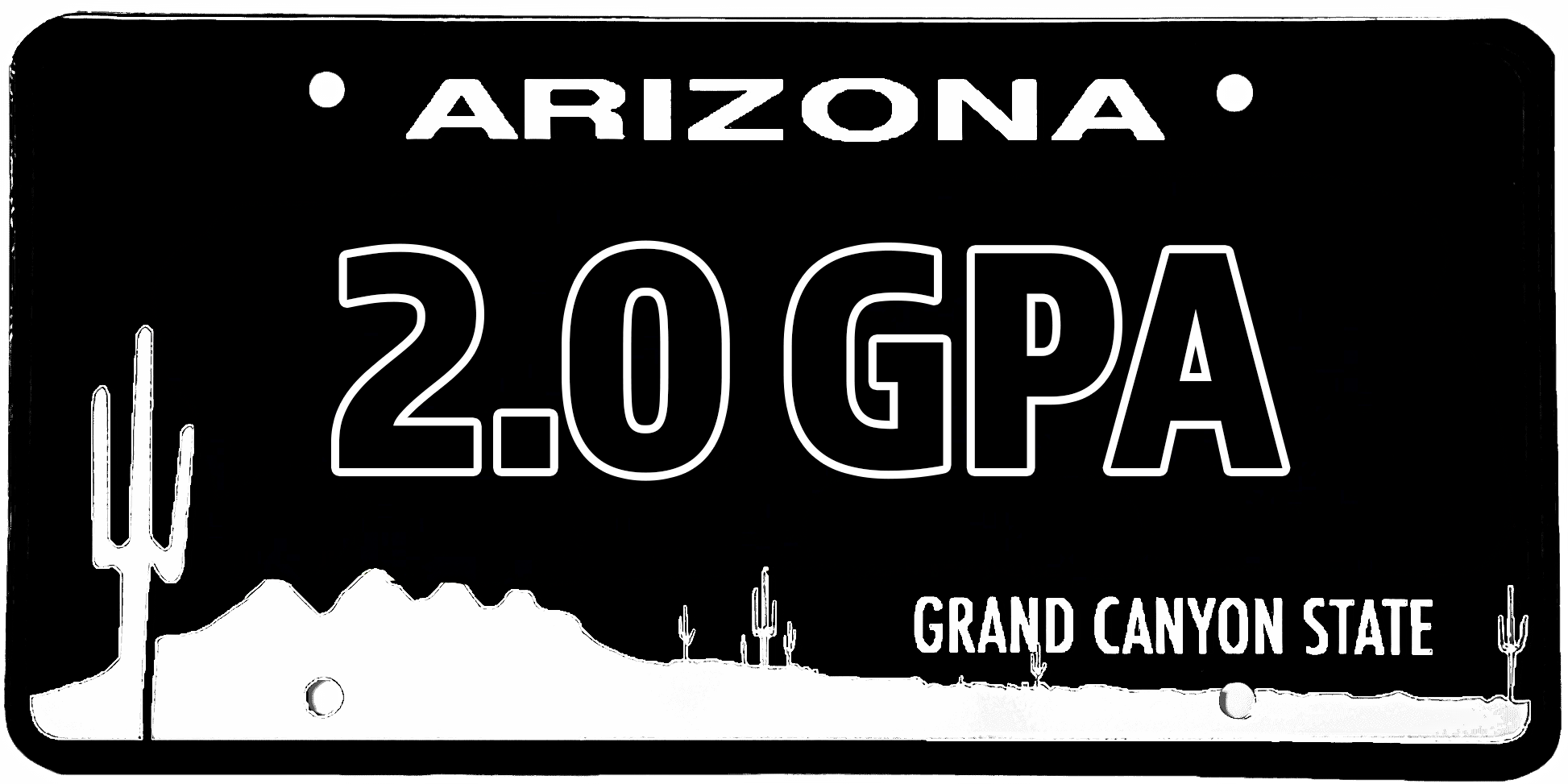 Arizona 2.0 GPA License Plate