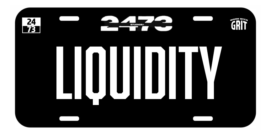 LIQUIDITY LICENSE PLATE